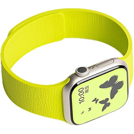 Apple Watch 2-3-4-5-6-7-8-10 & SE Uyumlu Manyetik Desenli Spor Silikon Kordon (38/40/41 & 42 mm)