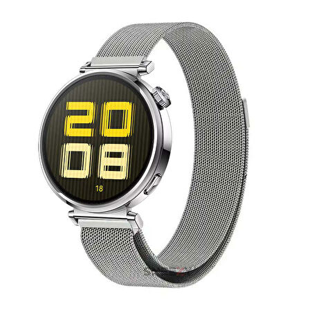 Sneezy Huawei Watch GT5 41mm İle Uyumlu Woven Wire Tasarım Metal Hasır Kordon
