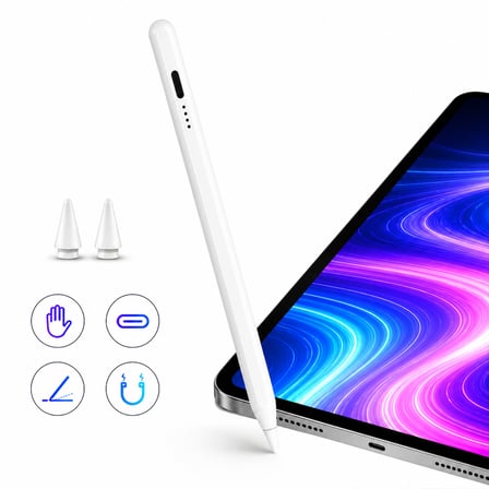 iPad 11. Nesil A16 11 inç ile Uyumlu NotePen Gen3 Stylus Kalem Avuç İçi Algılama Eğim Destekli