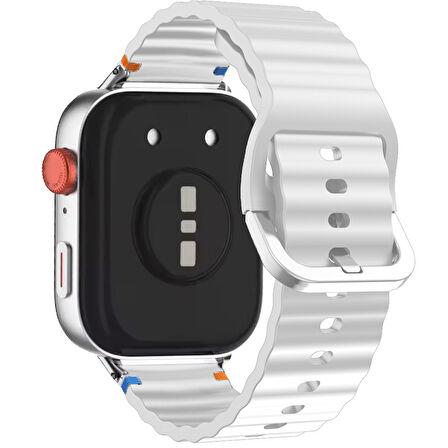 Huawei Watch Fit 3 İle Uyumlu Dalga Desenli Tokalı Yumusaş Soft Silikon Kordon