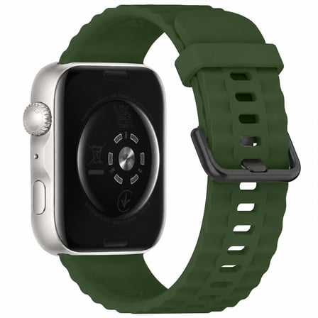 Huawei Watch Fit5 İle Uyumlu Tırtıklı Metal Tokalı Spor Silikon Kordon