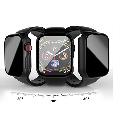 İOS Watch Series 7 8 9 45mm Uyumlu Hayalet PC Sert Kasa Ekran Koruycu 360 Güvenli Koruma