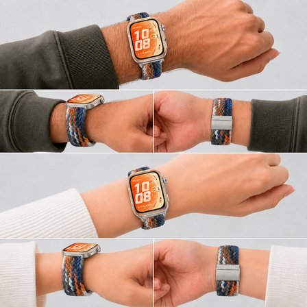 Huawei Watch Fit 5 Pro İle Uyumlu Metal Klipsli Solo Fiberlink Yumuşak Kumaş Örgü Kordon
