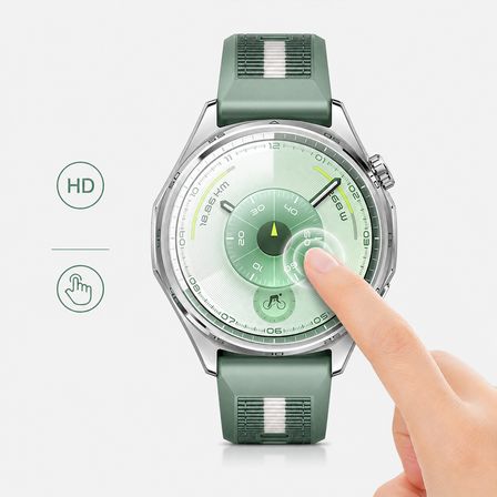 Huawei Watch GT6 46mm Uyumlu Kolay Takılabilir Takma Aparatlı Temperli Cam Ekran Koruyucu