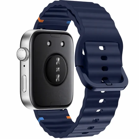 Huawei Watch Fit 5 Pro İle Uyumlu Dalga Desenli Tokalı Yumuşak Soft Silikon Kordon