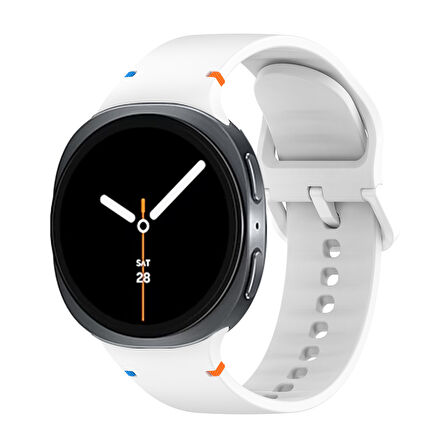 Samsung Galaxy Watch 8 44mm 40mm İle Uyumlu Metal Tokalı Spor Silikon Kordon