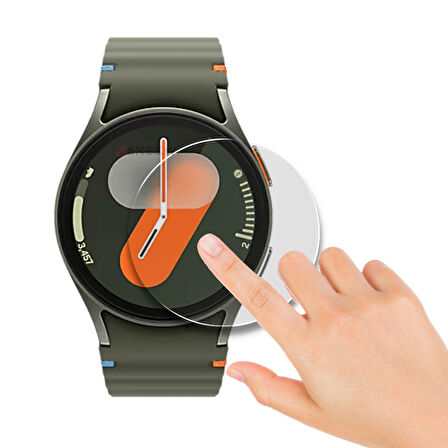 Samsung Watch 4 44mm Uyumlu Kolay Takılabilir Takma Aparatlı Temperli Cam Ekran Koruyucu 