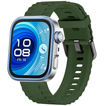 Huawei Watch Fit3 Fit 4 Fit 4 Pro İle Uyumlu GlacierFlex Metal Tokalı Spor Silikon Kordon