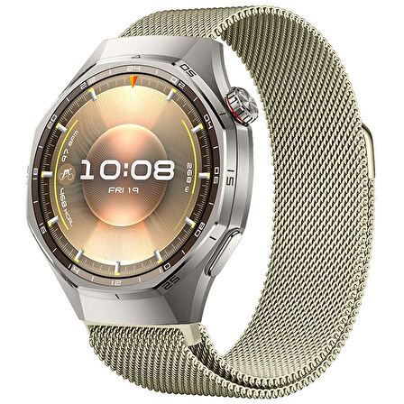 Huawei Watch GT6 Pro 46mm Uyumlu Manyetik Milanese Loop Metal Kordon 