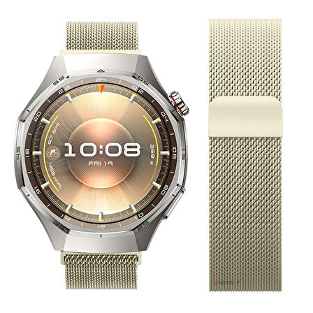 Huawei Watch GT6 Pro 46mm Uyumlu Manyetik Milanese Loop Metal Kordon 