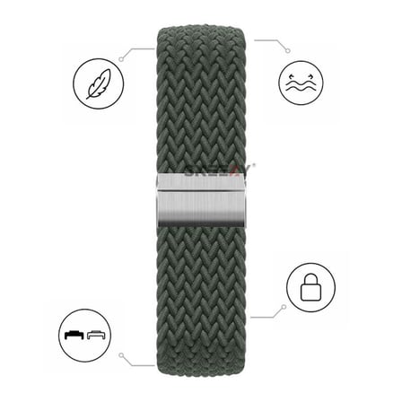 Huawei Watch Fit 5 Pro İle Uyumlu Metal Klipsli Solo Fiberlink Yumuşak Kumaş Örgü Kordon
