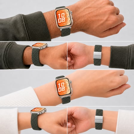 Huawei Watch Fit 5 Pro İle Uyumlu Metal Klipsli Solo Fiberlink Yumuşak Kumaş Örgü Kordon