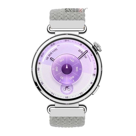 Sneezy Huawei Watch GT6 41mm İle Uyumlu Metal Klips Solo Fiberlink Kumaş Örgü Kordon