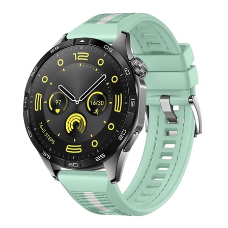 Huawei Watch GT4 46mm İle Uyumlu SportStripe Örgü Desen Metal Tokalı Silikon Akıllı Saat Kordonu