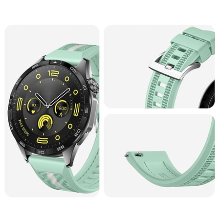 Huawei Watch GT4 46mm İle Uyumlu SportStripe Örgü Desen Metal Tokalı Silikon Akıllı Saat Kordonu