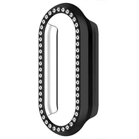 Xiaomi Smart Band 8 İle Uyumlu Zarif Kristal Taşlı Kasa Koruyucu Kılıf
