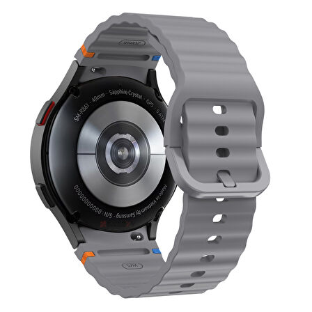 Samsung Galaxy Watch 5 40mm-44mm İle Uyumlu Metal Tokalı Dalgalı Spor Silikon Kordon