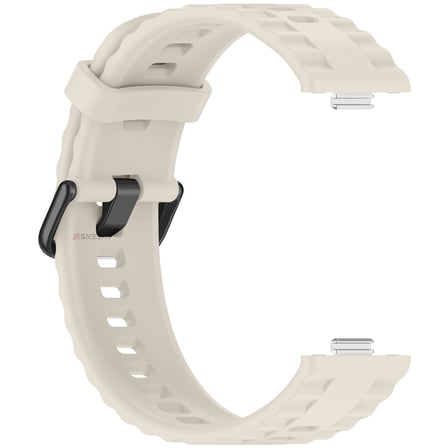 Huawei Watch Fit5 İle Uyumlu Tırtıklı Metal Tokalı Spor Silikon Kordon