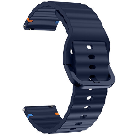 Huawei Watch GT4 46mm İle Uyumlu Dalga Desenli Tokalı Yumusaş Soft Silikon Kordon