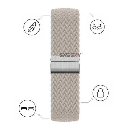Huawei Watch Fit 5 Pro İle Uyumlu Metal Klipsli Solo Fiberlink Yumuşak Kumaş Örgü Kordon