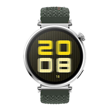 Sneezy Huawei Watch GT 5 41mm İle Uyumlu Metal Klips Solo Fiberlink Kumaş Örgü Kordon