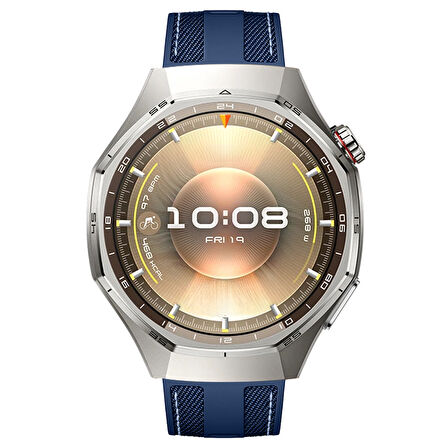 Sneezy Huawei Watch GT6 Pro 46mm ile Uyumlu Metal Tokalı Dikiş Detaylı Şık Dokuma Silikon Kordon