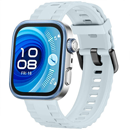 Huawei Watch Fit3 Fit 4 Fit 4 Pro İle Uyumlu GlacierFlex Metal Tokalı Spor Silikon Kordon