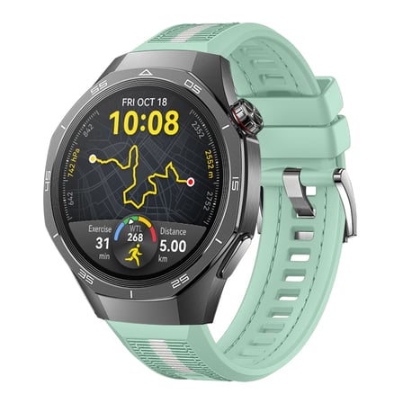 Huawei Watch GT5 Pro 46mm İle Uyumlu SportStripe Örgü Desen Metal Tokalı Silikon Akıllı Saat Kordonu