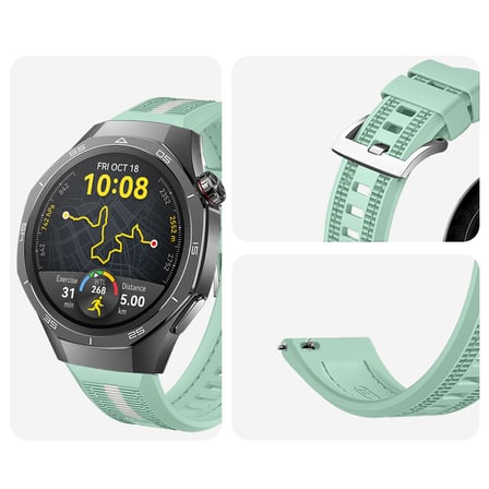 Huawei Watch GT5 Pro 46mm İle Uyumlu SportStripe Örgü Desen Metal Tokalı Silikon Akıllı Saat Kordonu