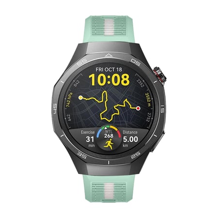 Huawei Watch GT5 Pro 46mm İle Uyumlu SportStripe Örgü Desen Metal Tokalı Silikon Akıllı Saat Kordonu