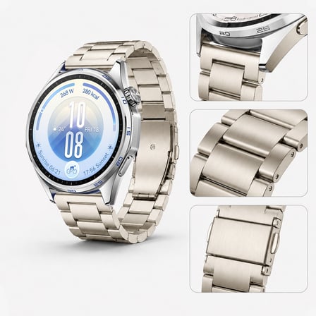 Huawei Watch GT7 46mm İle Uyumlu Katlanır Klipsli Paslanmaz Çelik Saat Kordonu