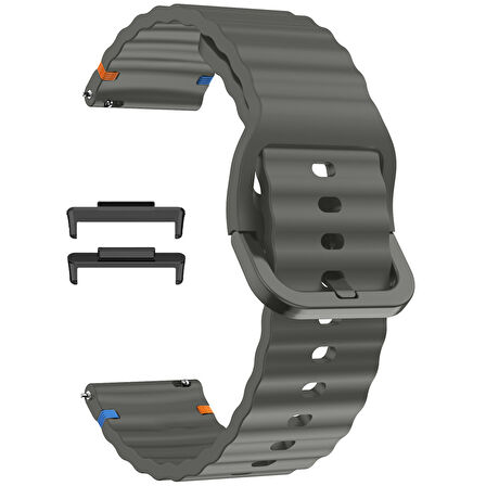 Huawei Watch Fit 3 İle Uyumlu Dalga Desenli Tokalı Yumusaş Soft Silikon Kordon