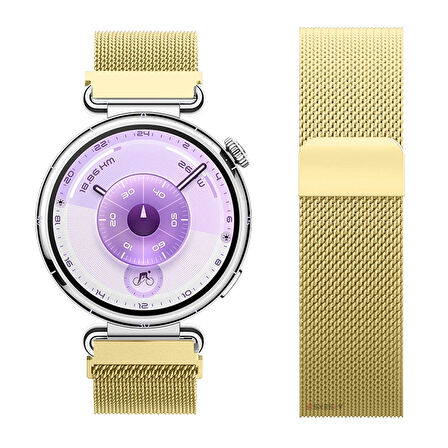 Huawei Watch GT6 41mm Uyumlu Manyetik Milanese Loop Metal Kordon 