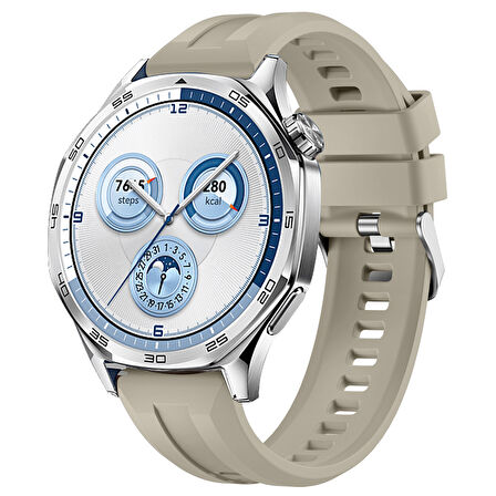 Sneezy Huawei Watch GT5 46mm İle Uyumlu Spor Silikon Metal Tokalı Soft Saat Kordonu