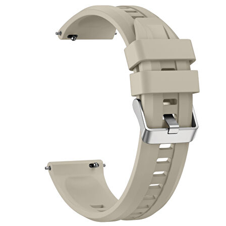 Sneezy Huawei Watch GT5 46mm İle Uyumlu Spor Silikon Metal Tokalı Soft Saat Kordonu