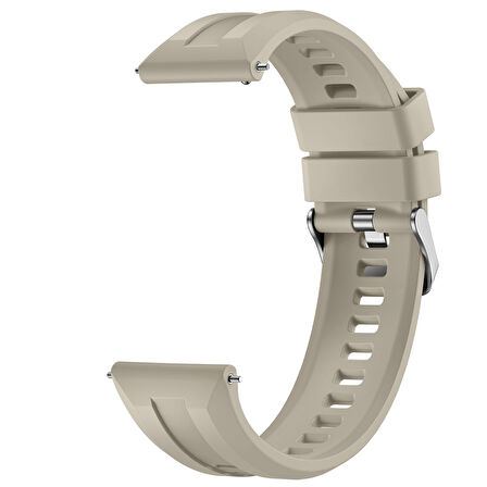 Sneezy Huawei Watch GT5 46mm İle Uyumlu Spor Silikon Metal Tokalı Soft Saat Kordonu