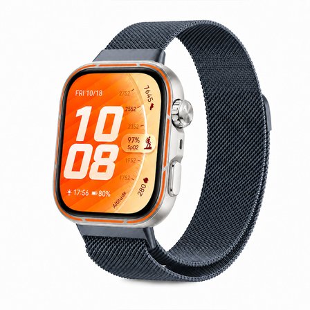 Huawei Watch Fit 5 Pro Uyumlu Milanese Örgü Metal Mıknatıslı Ayarlanabilir Kordon