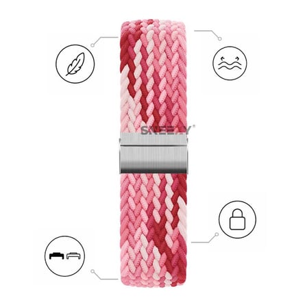 Huawei Watch Fit 5 İle Uyumlu Metal Klipsli Solo Fiberlink Yumuşak Kumaş Örgü Kordon