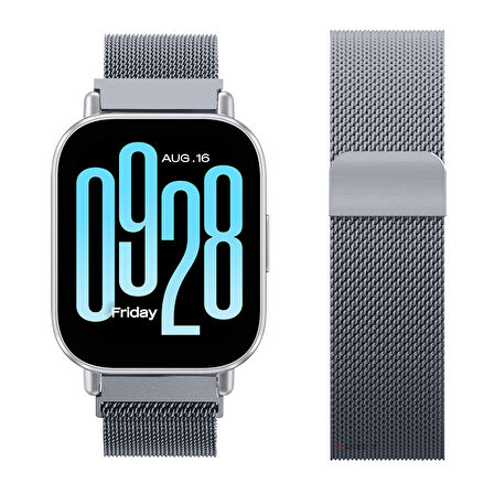 Redmi Watch 5 Active Redmi 5 Lite Uyumlu Kordon Manyetik Milanese Loop Metal Kordon 