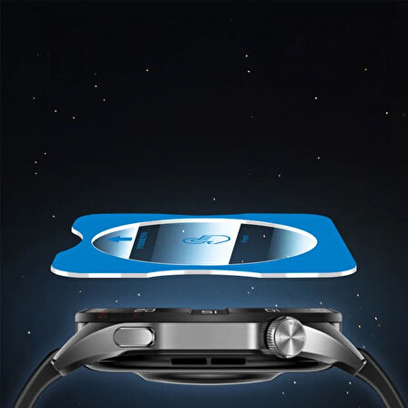 Samsung Watch 5 Pro 45mm Uyumlu Kolay Takılabilir Takma Aparatlı Temperli Cam Ekran Koruyucu 