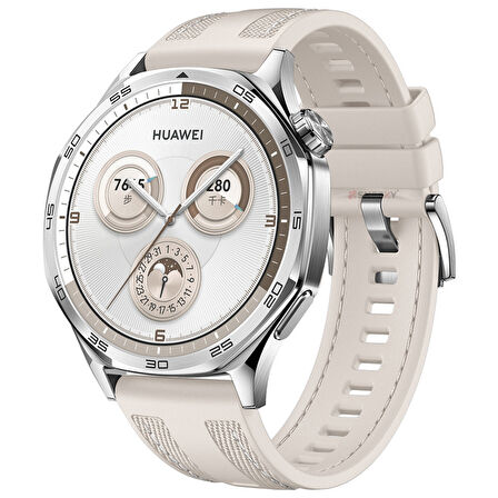 Sneezy Huawei Watch GT4 46mm ile Uyumlu Metal Tokalı Dikiş Detaylı Şık Dokuma Silikon Kordon