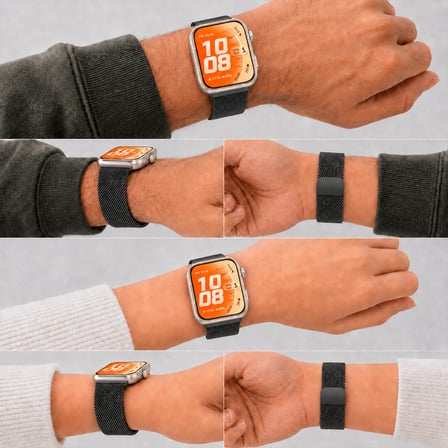Huawei Watch Fit 5 Pro Uyumlu Milanese Örgü Metal Mıknatıslı Ayarlanabilir Kordon