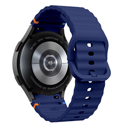 Samsung Galaxy Watch 5 40mm-44mm İle Uyumlu Metal Tokalı Dalgalı Spor Silikon Kordon