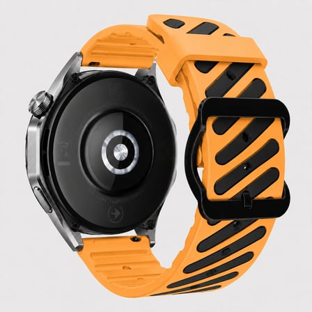 Huawei Watch GT 5 Pro 46 mm Uyumlu Çift Renkli Delikli Silikon Spor Kordon