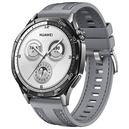 Sneezy Huawei Watch GT5 Pro 46mm ile Uyumlu Metal Tokalı Dikiş Detaylı Şık Dokuma Silikon Kordon