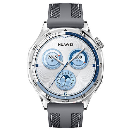 Sneezy Huawei Watch GT5 Pro 46mm ile Uyumlu Metal Tokalı Dikiş Detaylı Şık Dokuma Silikon Kordon