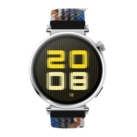 Sneezy Huawei Watch GT 5 41mm İle Uyumlu Metal Klips Solo Fiberlink Kumaş Örgü Kordon
