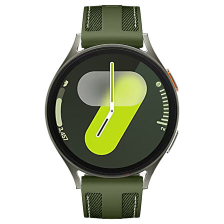 Sneezy Samsung Galaxy Watch 7 44mm 40mm Uyumlu Metal Tokalı Dikiş Detaylı Şık Dokuma Silikon Kordon
