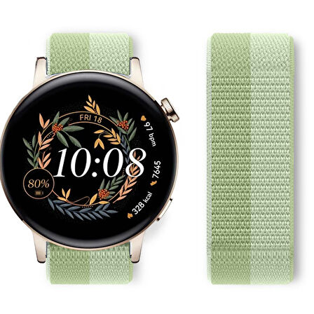 Huawei Watch GT3 42mm GT2 42mm İle Uyumlu Ayarlanabilir Cırt Cırtlı Yumuşak Spor Kumaş Örgü Kordon