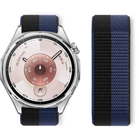 Huawei Watch GT6 46mm İle Uyumlu Ayarlanabilir Cırt Cırtlı Yumuşak Spor Kumaş Örgü Kordon